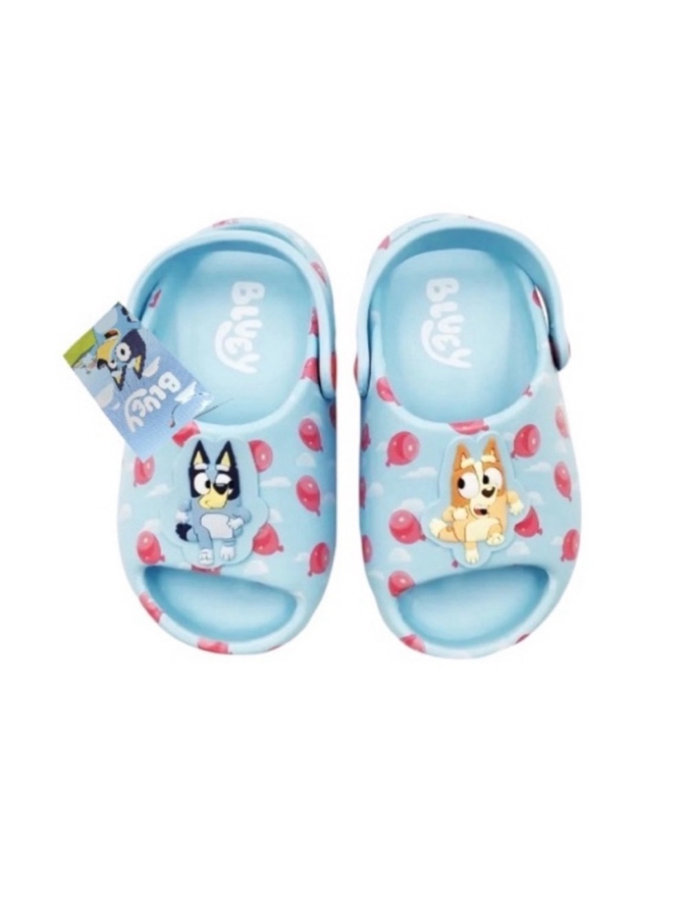 Bluey And Bingo Kids Sandals - Light Blue with Red Accents